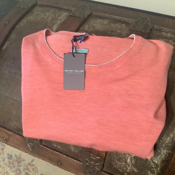 PETER MILLAR Excursionist Flex Sweater Scarlet Lily Merino Wool Men’s XL NWT - Picture 2 of 7